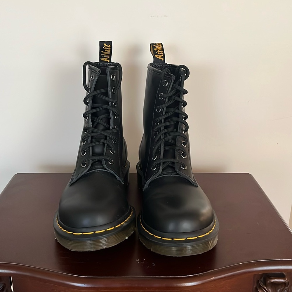 Like brand new Dr. Martens boots with air cushioned sole. Worn once. Size 8